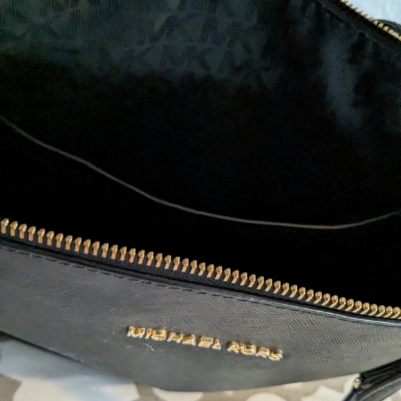 SALE!!! Michael Kors Jet Set Saffiano Black Leather Signature Lg Satchel Handbag - Picture 15 of 16